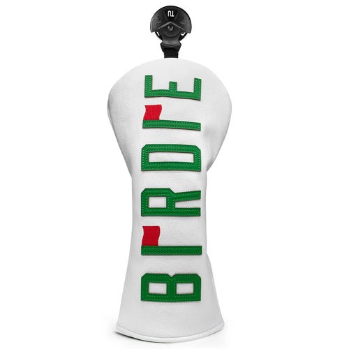 White BIRDIE Wood Head Covers - Crafty Golf