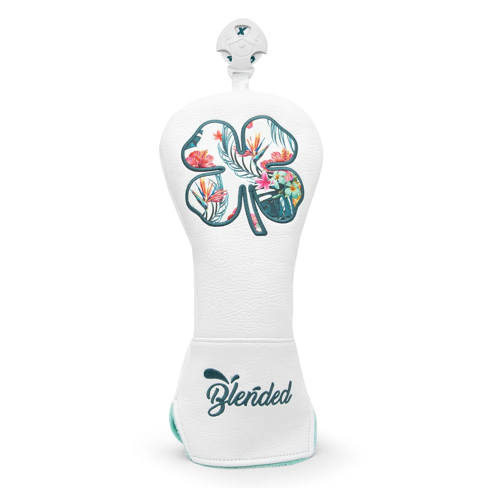 White Lucky Clovers Golf Head Covers - Crafty Golf