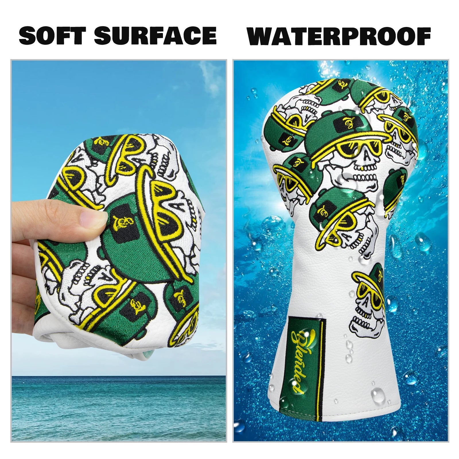 White Sk - ull Golf Head Covers - Crafty Golf